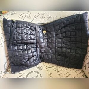 KATE SPADE  Large Quilted Puffer Bow Pouch Bag EUC 18" x 12"